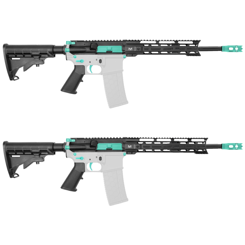 AR-15 5.56 NATO 16" CARBINE KIT WITH 10" OR 12" M LOK HANDGUARD-  CERAKOTE ROBINS EGG